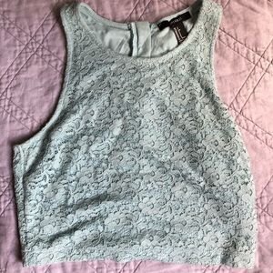 Lace Crop top blue never worn